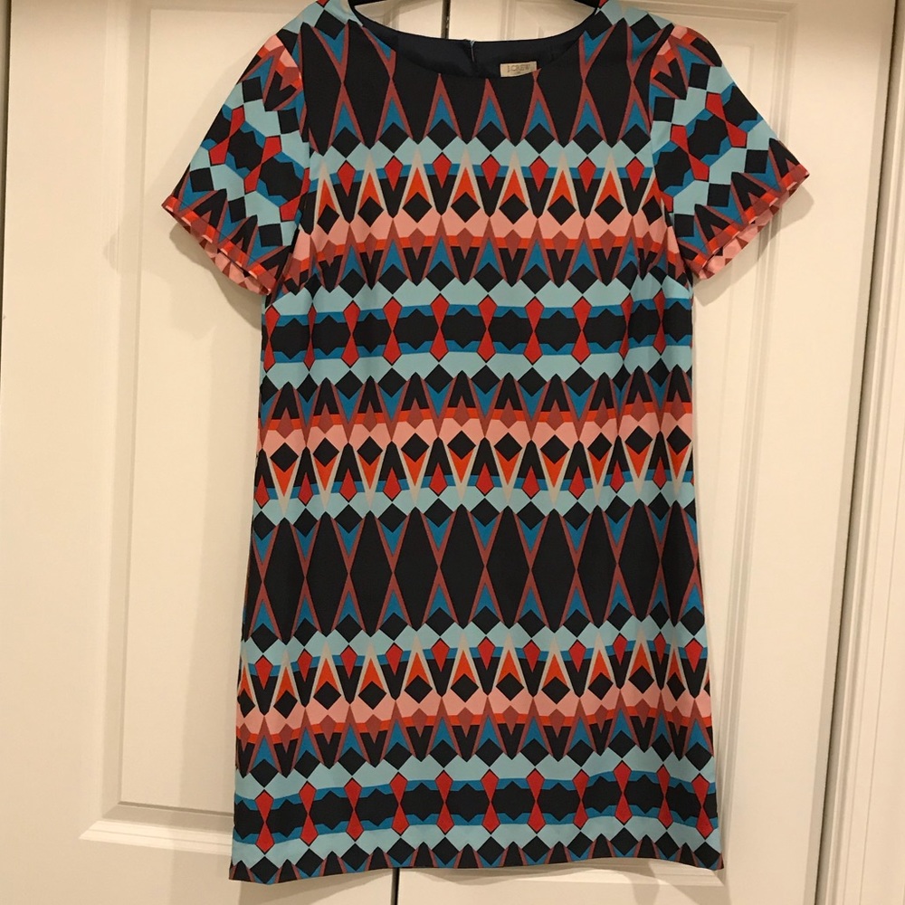 Never Worn! Patterned Shift J.Crew Short Dress - image 1